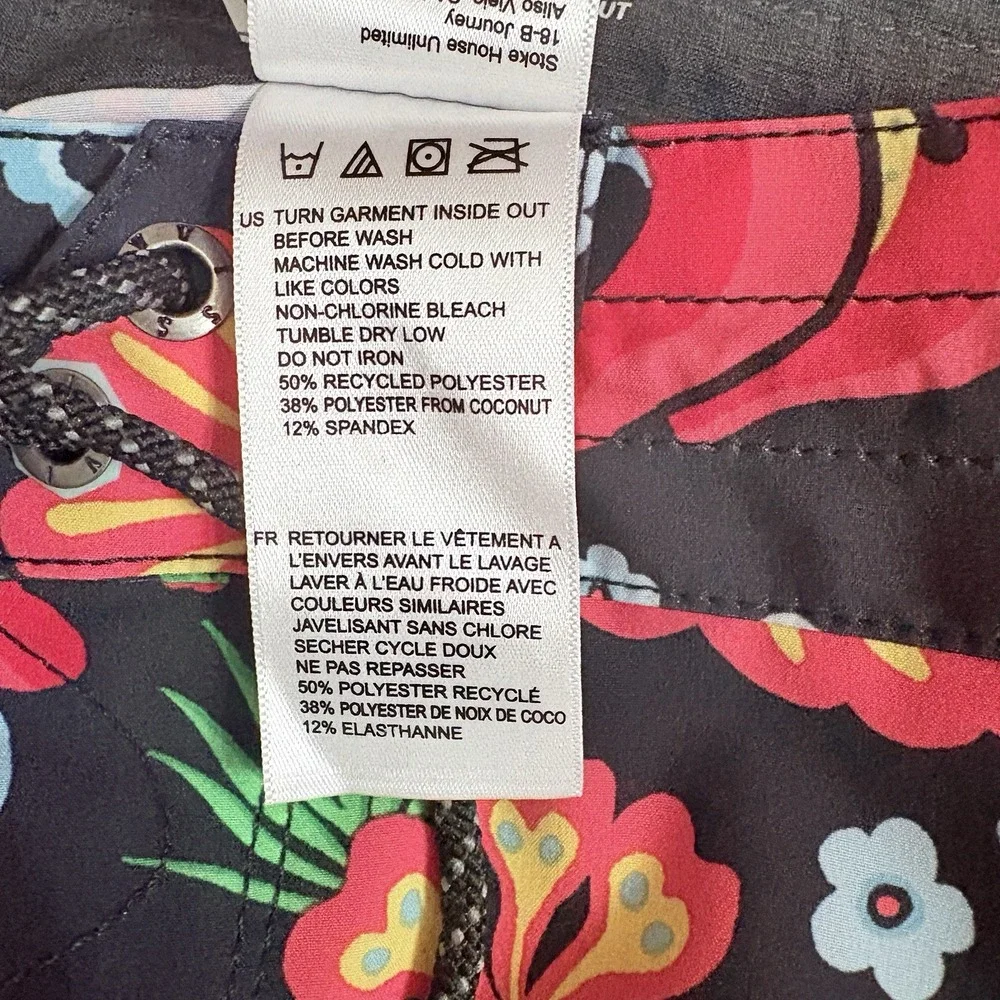 Vissla Swim Shorts Mens 34 Board Floral Upcycle Cocotex Stretch Trunks Surf NEW